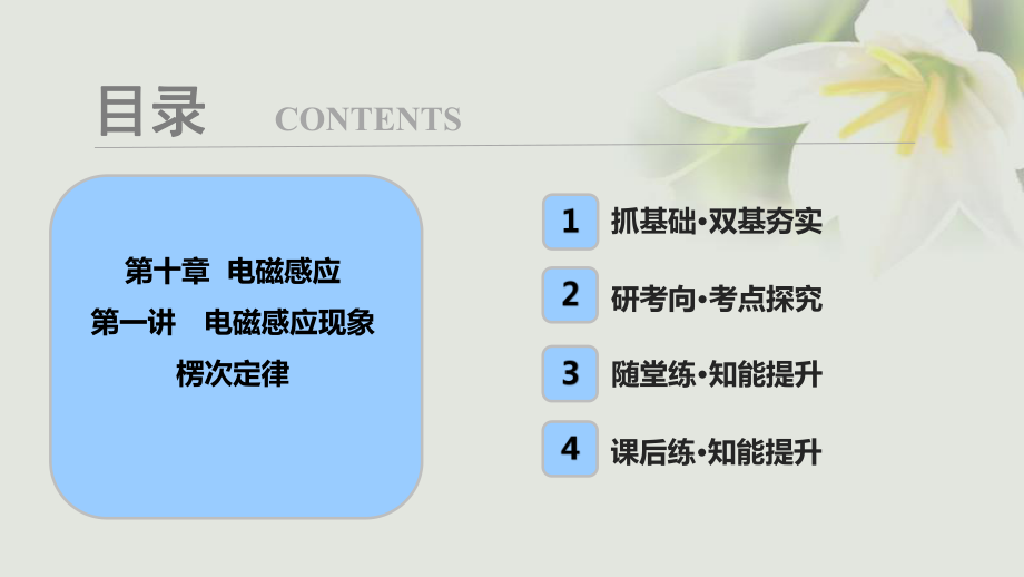 物理第十章 電磁感應(yīng) 第一講 電磁感應(yīng)現(xiàn)象 楞次定律_第1頁