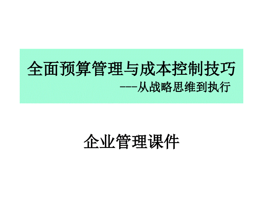 全面预算管理与成本控制技巧bzri_第1页