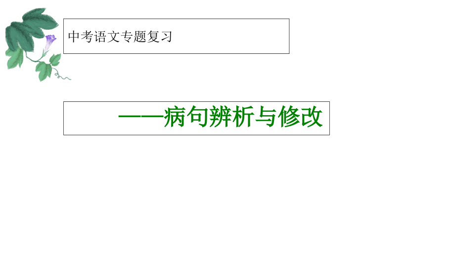 中考語文專題復習《病句辨析與修改》-課件-(共44張)_第1頁