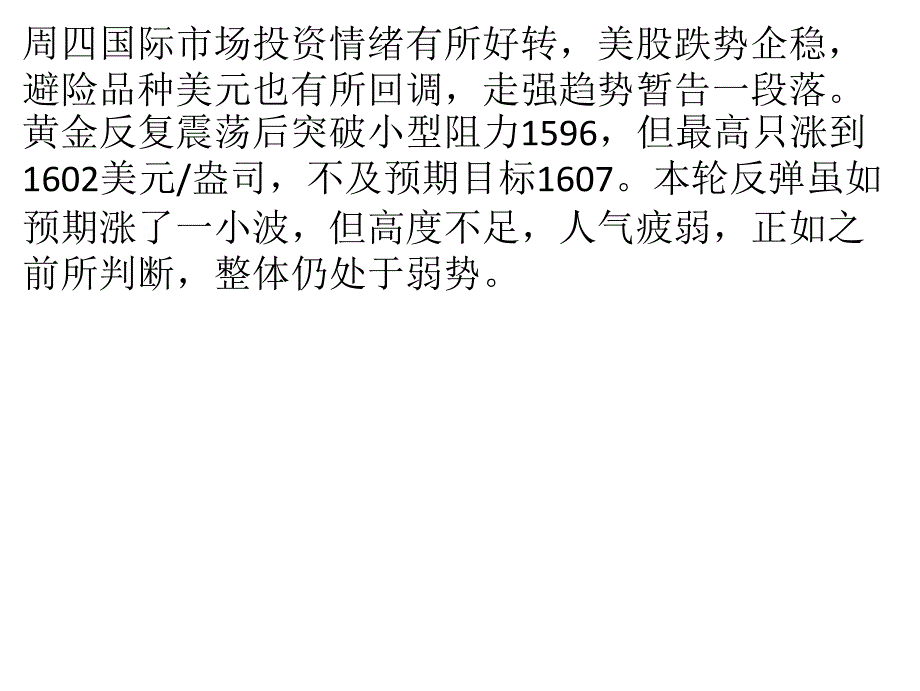 黄金弱势难返 反弹再度夭折_第1页