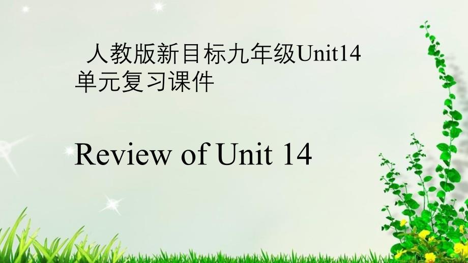 人教版新目标九年级Unit14单元复习ppt课件完美版_第1页