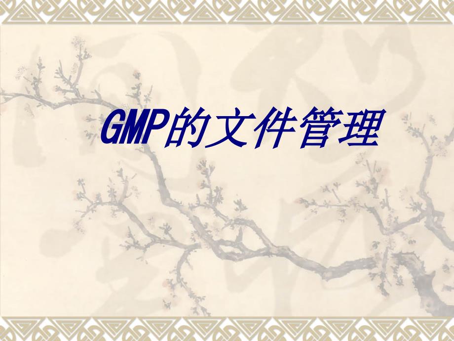 GMP的文件管理专题培训课件_第1页