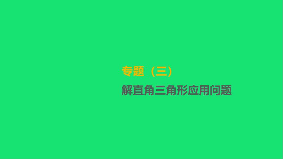 中考数学总复习专题解直角三角形应用问题课件_第1页