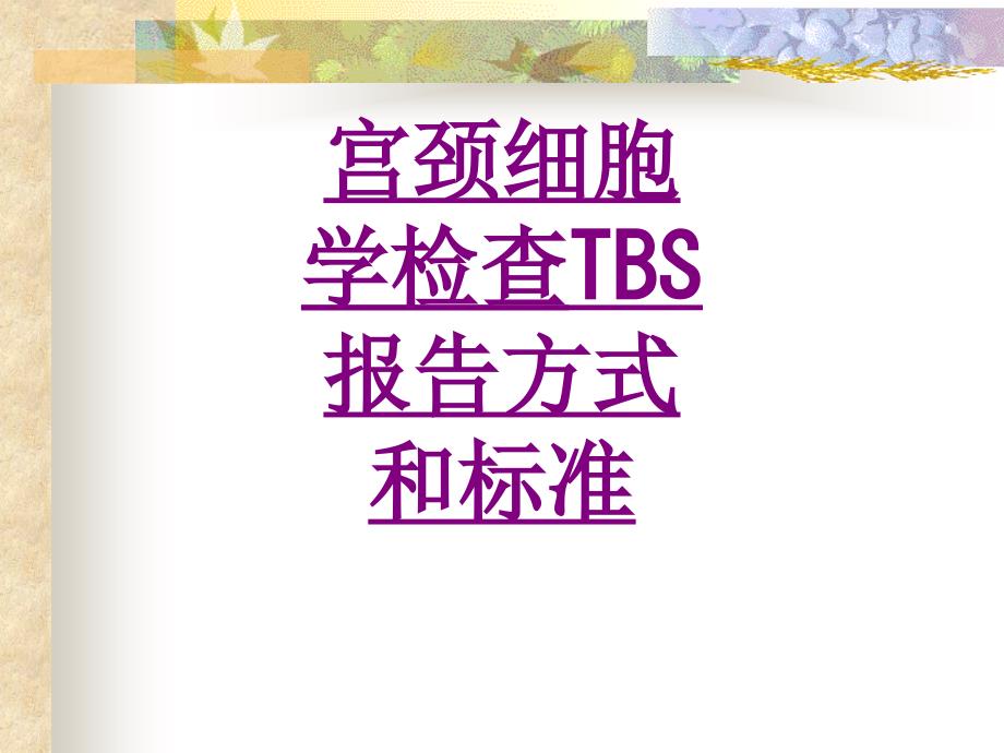 医学宫颈细胞学检查TBS报告方式和标准专题课件_第1页