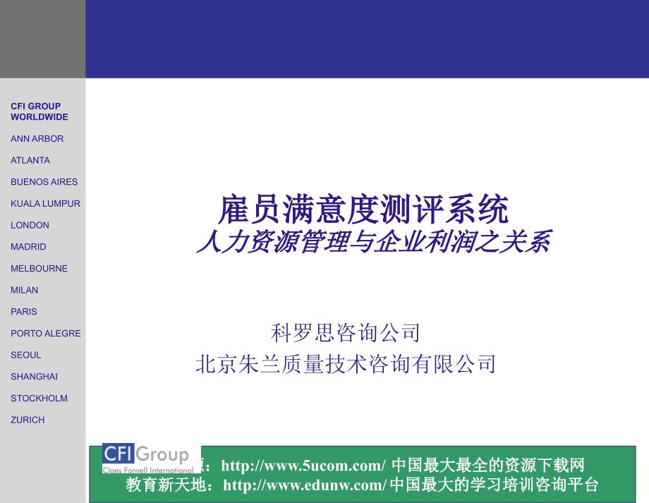 雇员满意度测评系统之人力资源管理与企业利润之关系_第1页