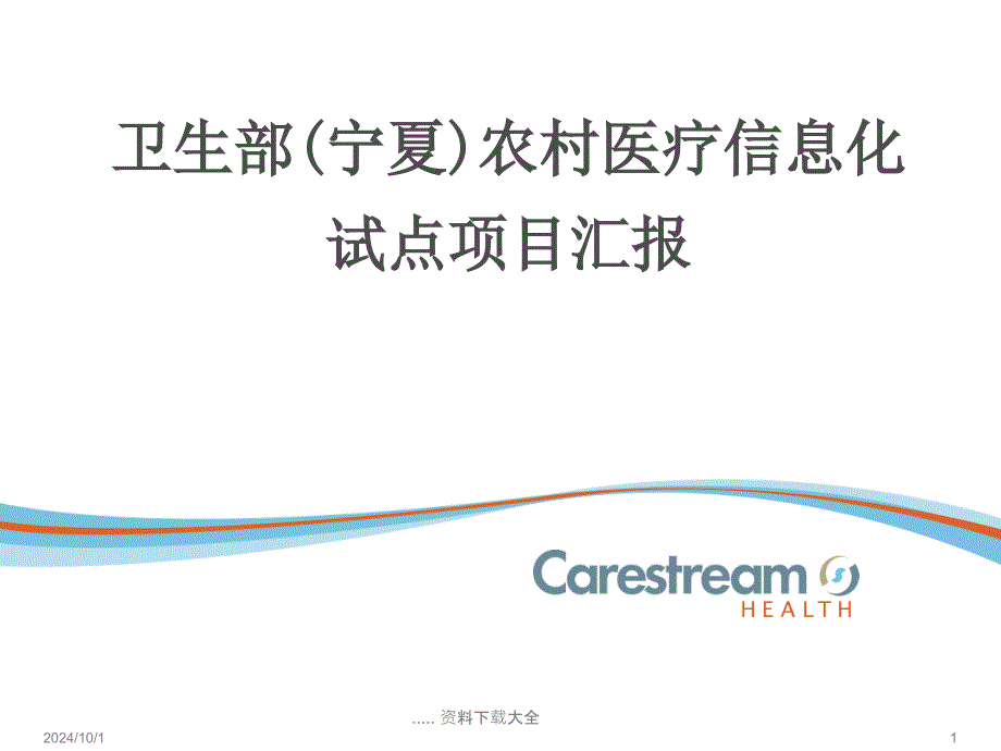 卫生部农村医疗信息化试点项目汇报_第1页