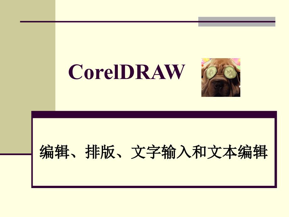 10 CorelDraw编辑、排版、文字输入和文本编辑_第1页