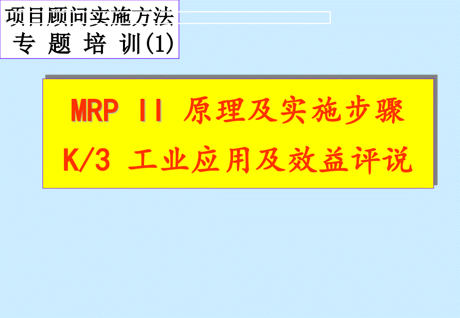 医疗行业MRP原理及实施方案概述_第1页