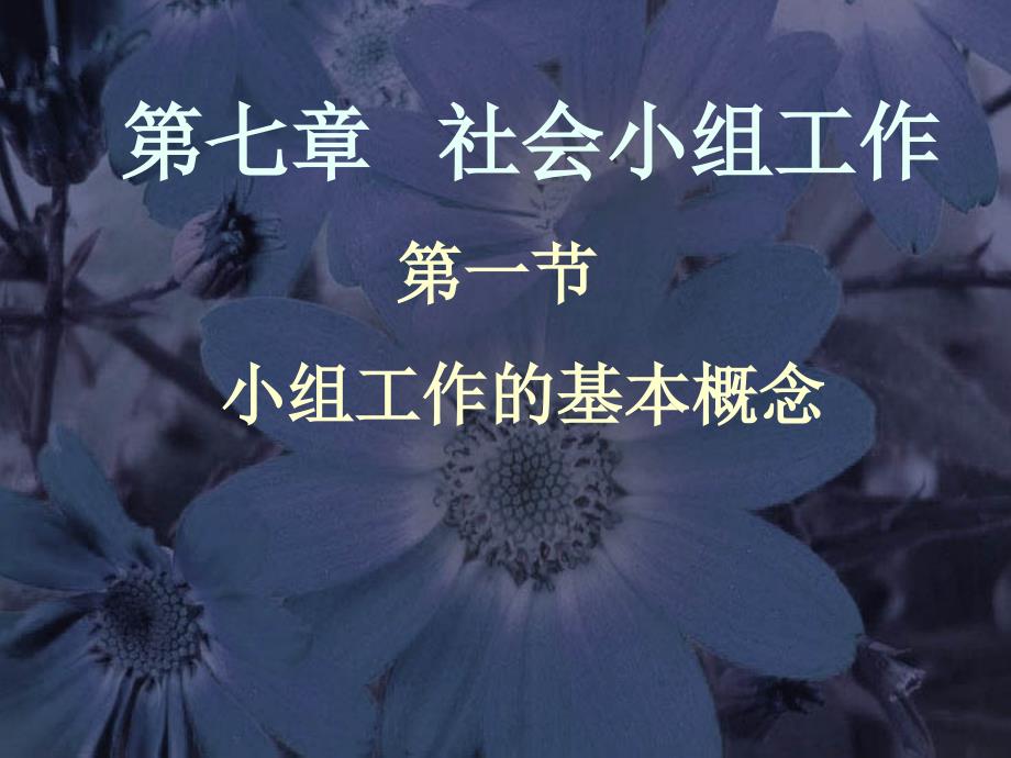 七章社会小组工作一节小组工作的基本概念课件_第1页