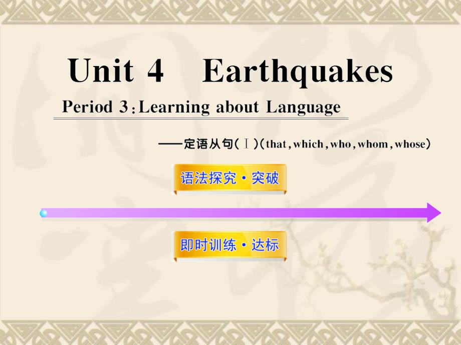 1112版高中英语课时讲练通配套课件Unit4《Earthquakes》Period3新人教版必修1_第1页