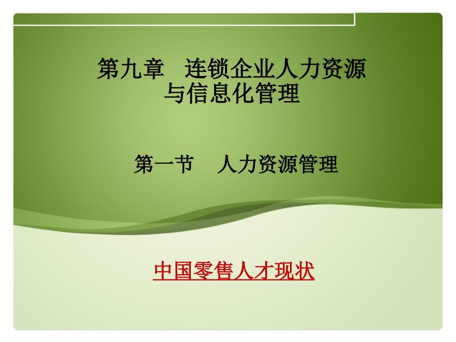 连锁企业信息化与人力资源管理_第1页