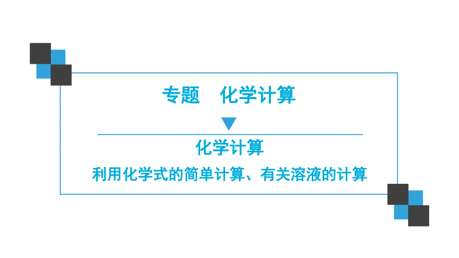 中考化学专题利用化学式的简单计算有关溶液的计算课件_第1页