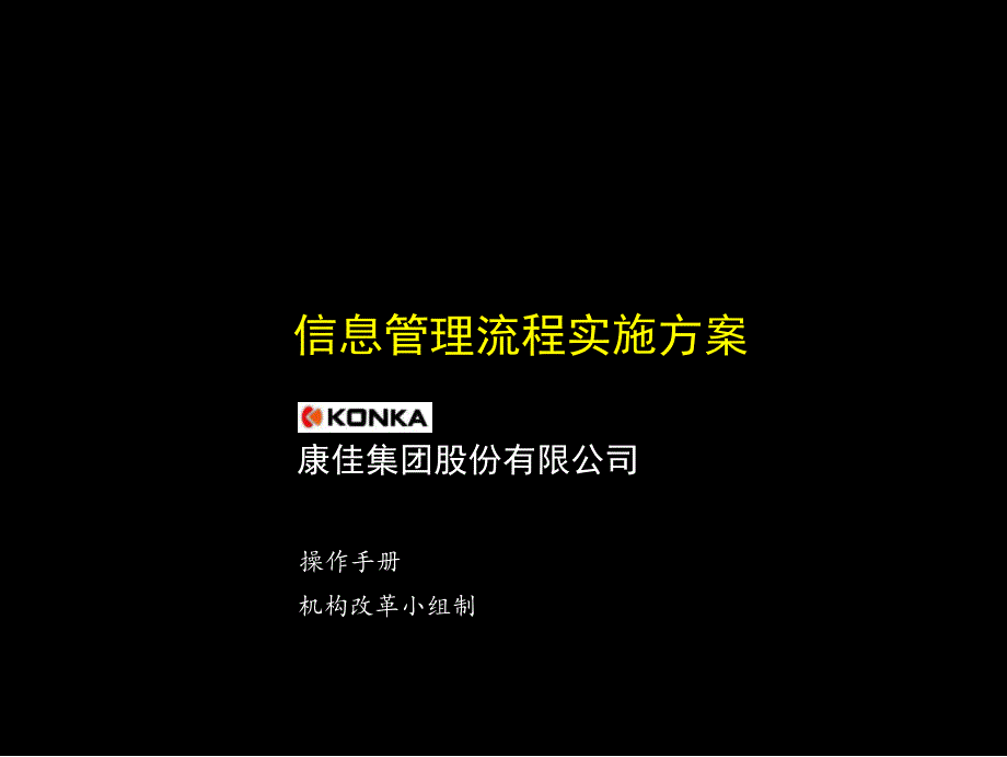 信息管理流程实施方案（康佳）105181_第1页