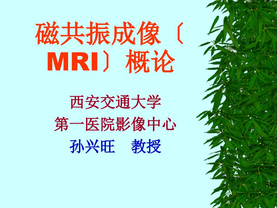 磁共振成像（MRI）概论_第1页