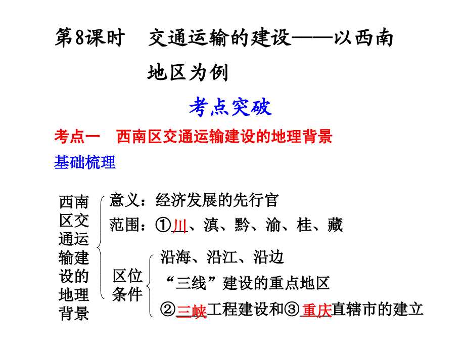 13第8课时交通运输的建设——以西南地区为例_第1页