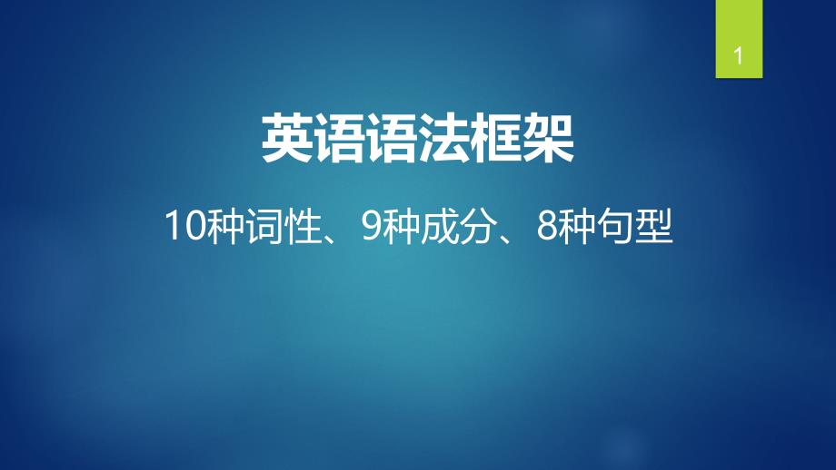 英语语法框架及10词类简介(16张)课件_第1页