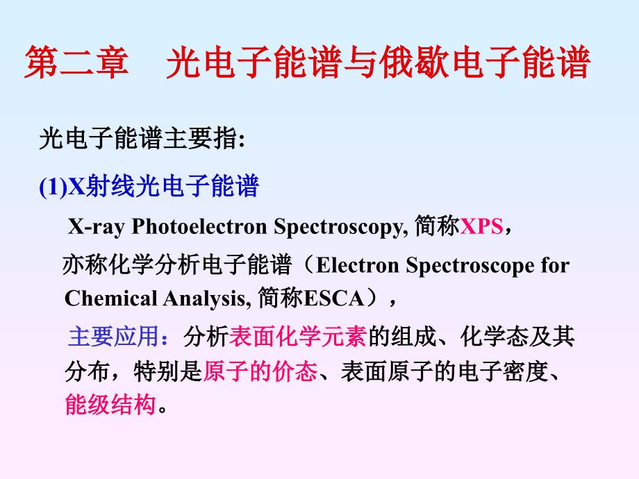 第二章-材料现代分析测试方法-光电子能谱与俄歇电子能谱课件_第1页