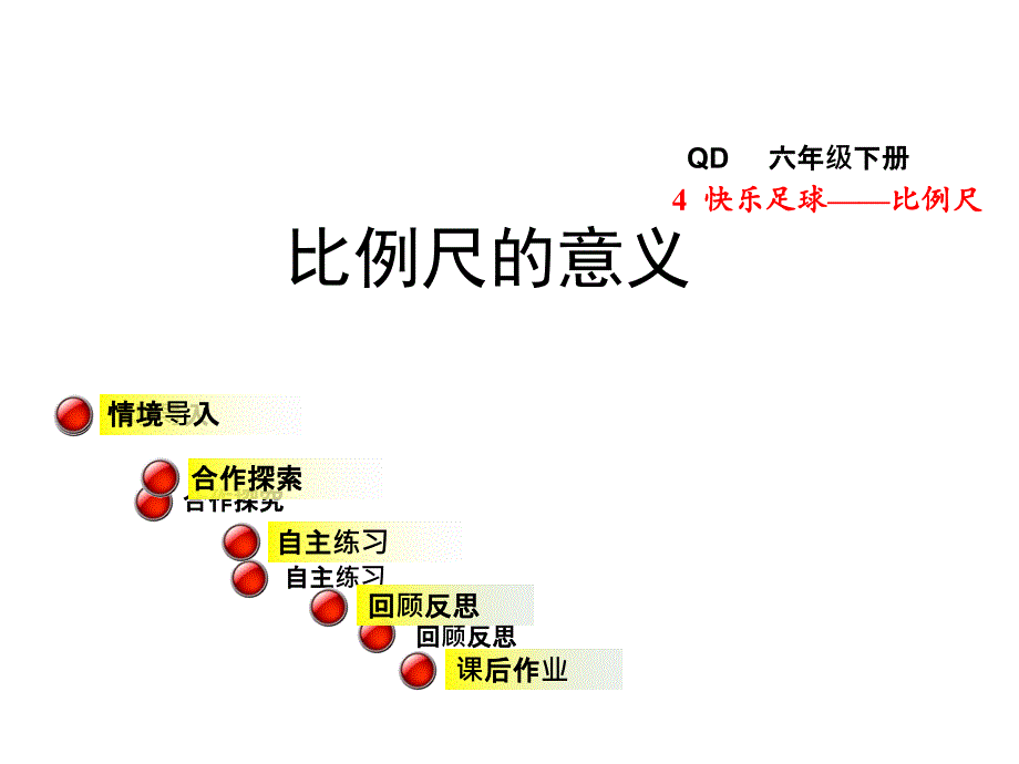 青岛版小学数学六年级下册第四单元快乐足球——比例尺信息窗1课件比例尺的意义_第1页