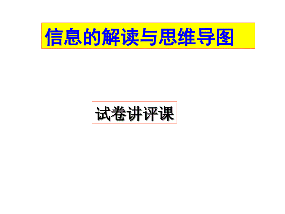 高考地理公开课：信息的解读与思维导图课件_第1页