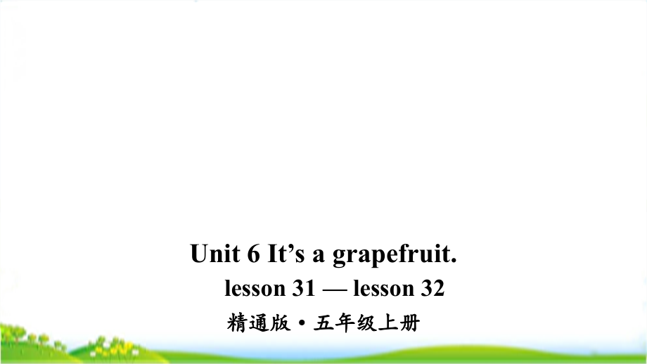 人教精通版五年级上英语lesson31—lesson32优质ppt课件_第1页