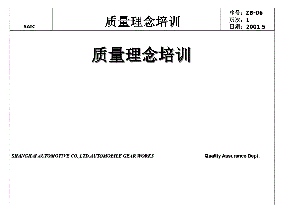 汽车零件企业质量理念培训cwwg_第1页