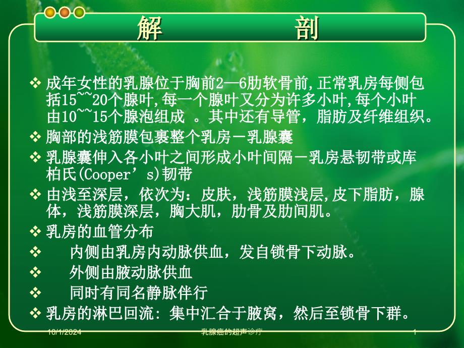 乳腺癌的超声诊疗培训课件_第1页