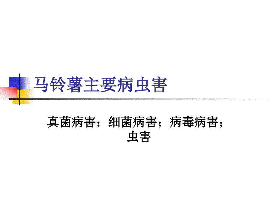 马铃薯主要病害、病毒与虫害识别与防治课件_第1页