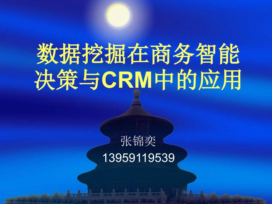 数据挖掘在商务智能决策与CRM中的应用_第1页