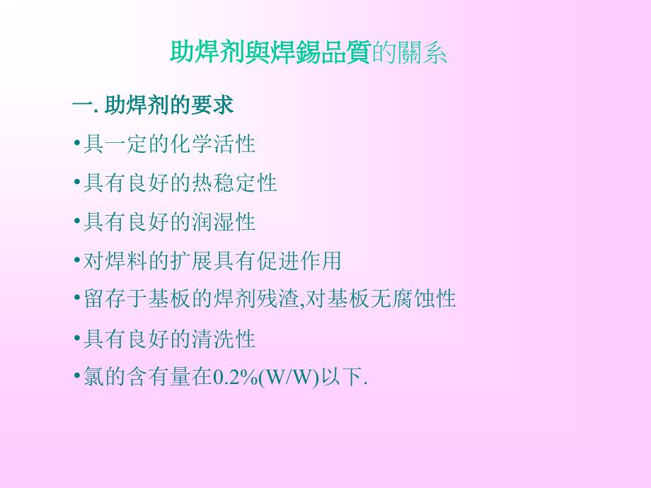 助焊剂与鋓锡的品质阷俿(ppt 20)47265_第1页