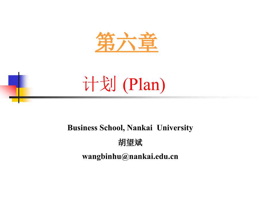 南开大学胡望斌博士《管理学》第六章：计划_第1页