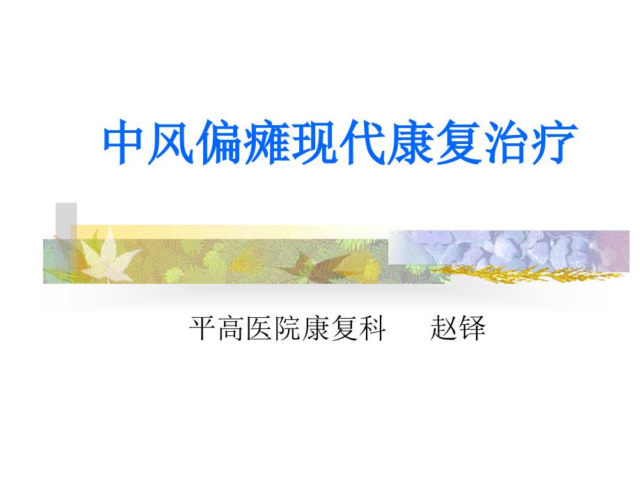 中风偏瘫现代康复治疗_第1页