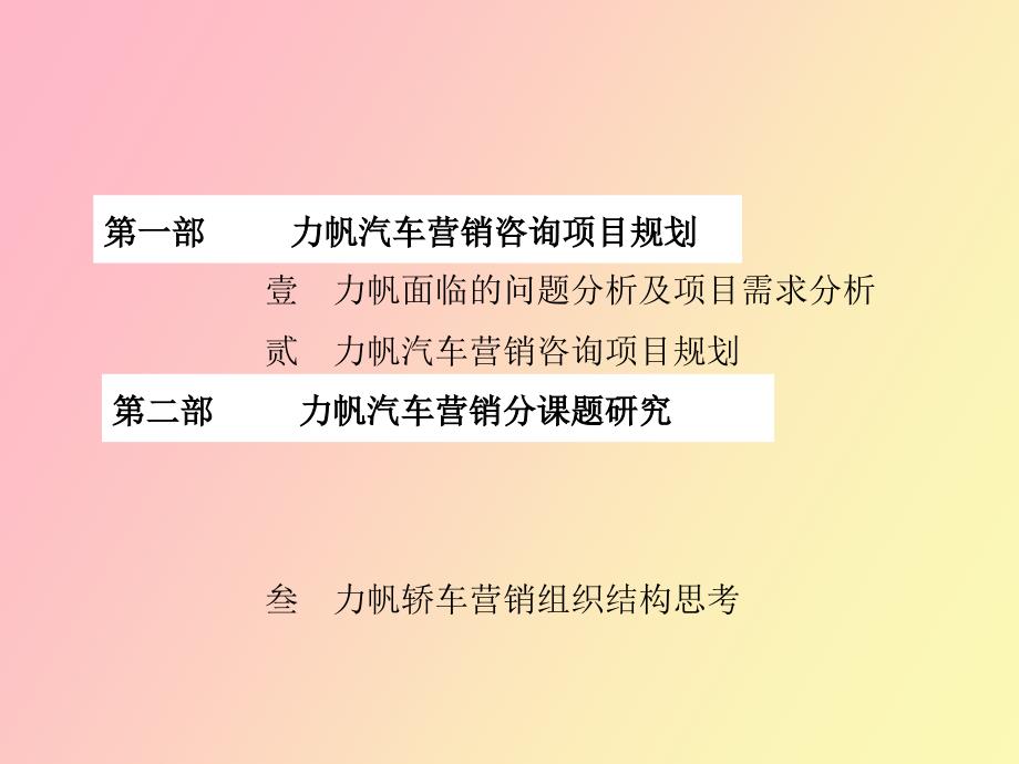 力帆汽车营销咨询项目规划_第1页