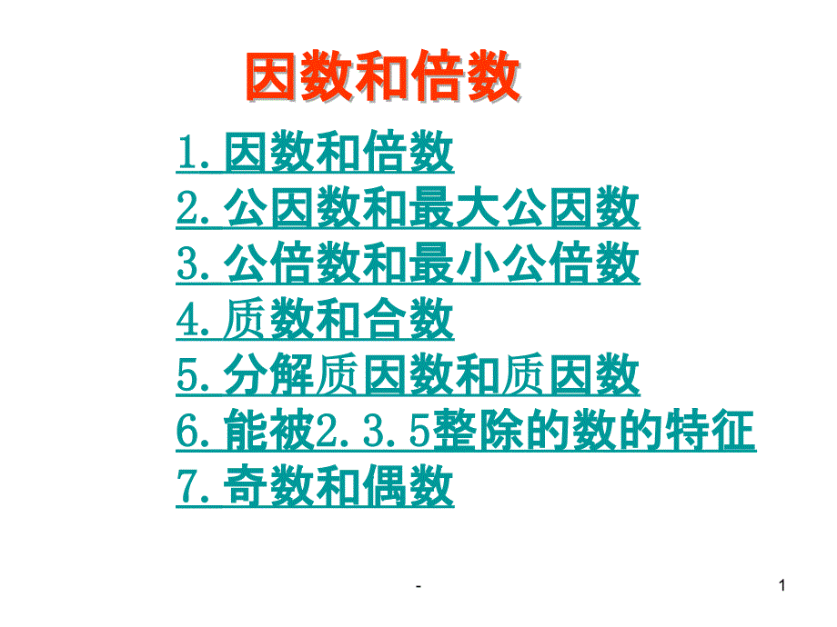 因数和倍数复习课课件_第1页