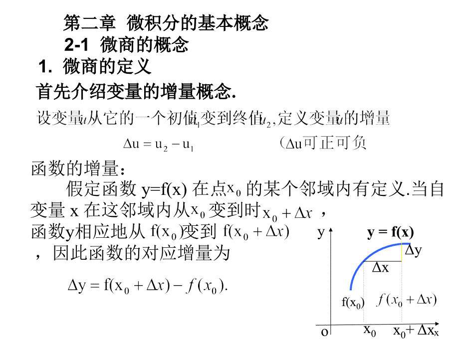 《高等数学》课件2-1微商的概念_第1页