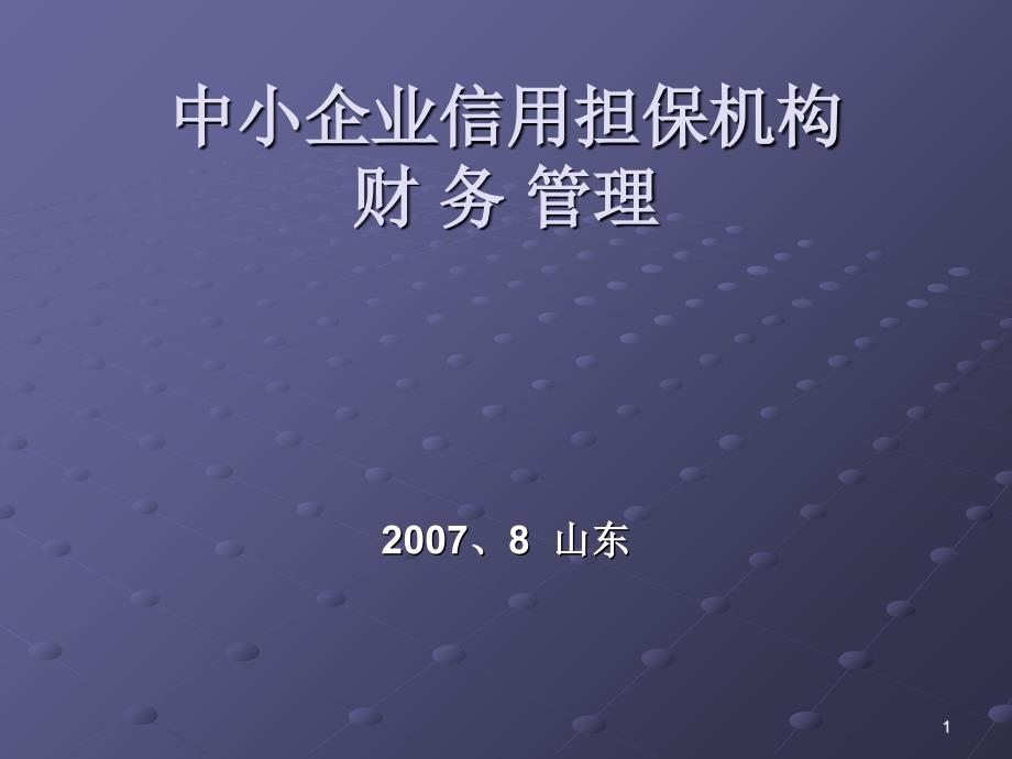 中小企业信用担保机构财务管理_第1页