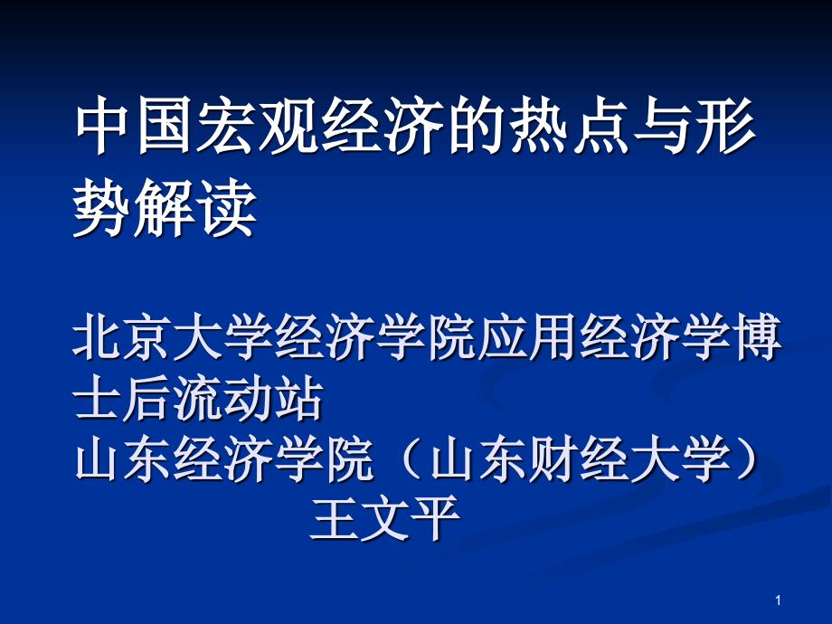 中国宏观经济的热点与形势解读_第1页