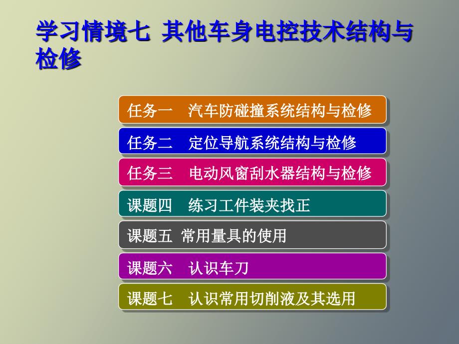 学习情境七其他车身电控技术结构与检修_第1页