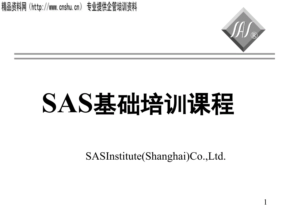 SAS系统基础培训课程_第1页