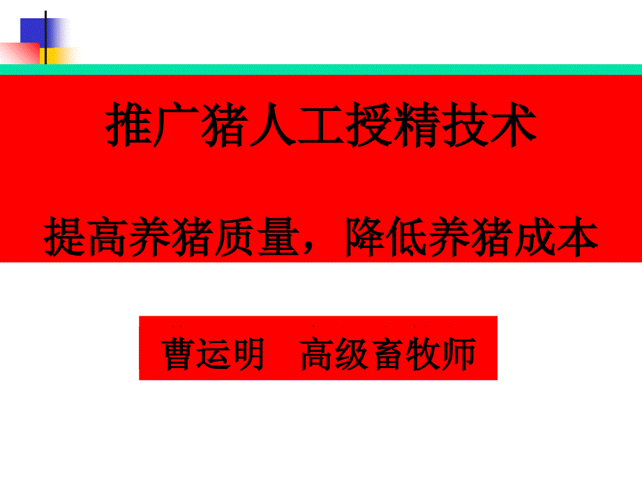 推广猪人工授精技术提高养猪质量降低-中国种_第1页