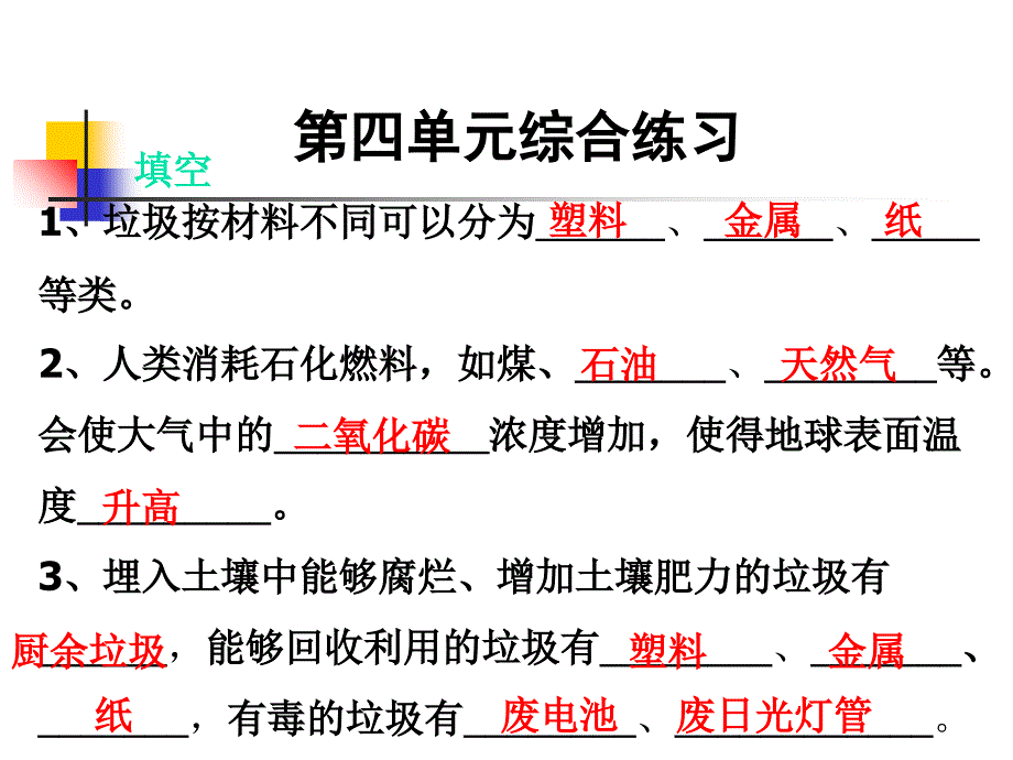 教科版小學(xué)科學(xué)六年級下冊第四單元綜合練習(xí)_第1頁