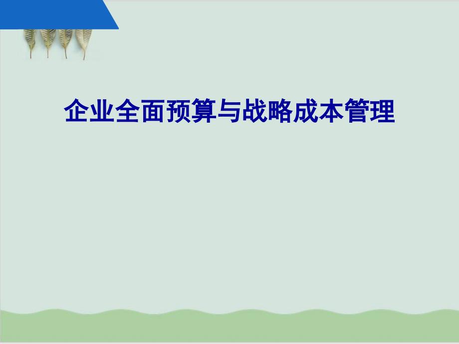 企业全面预算与战略成本管理培训课件_第1页