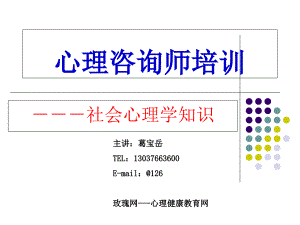 心理咨詢師培訓(xùn)課件社會心理學(xué)知識( 124