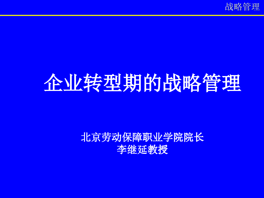 企业转型期的战略管理(东曌)_第1页