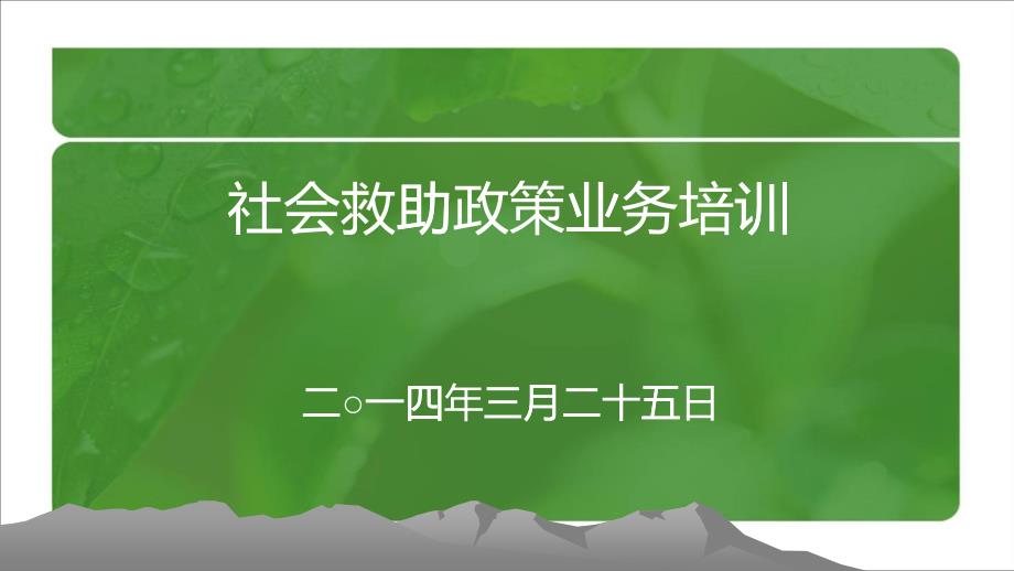 低保业务培训社会救助政策业务培训_第1页