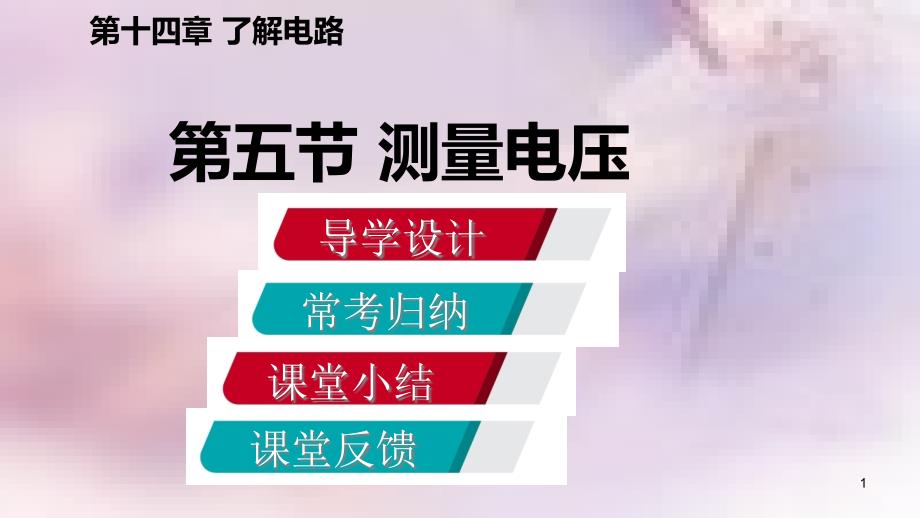 九年级物理全册 第十四章 第五节 测量电压课件 （新版）沪科版_第1页