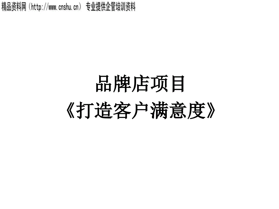 品牌店项目如何提升客户满意度_第1页