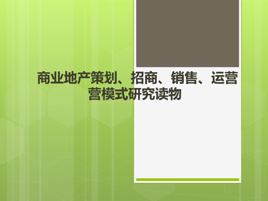 商业地产策划招商销售及运营模式研究11_第1页