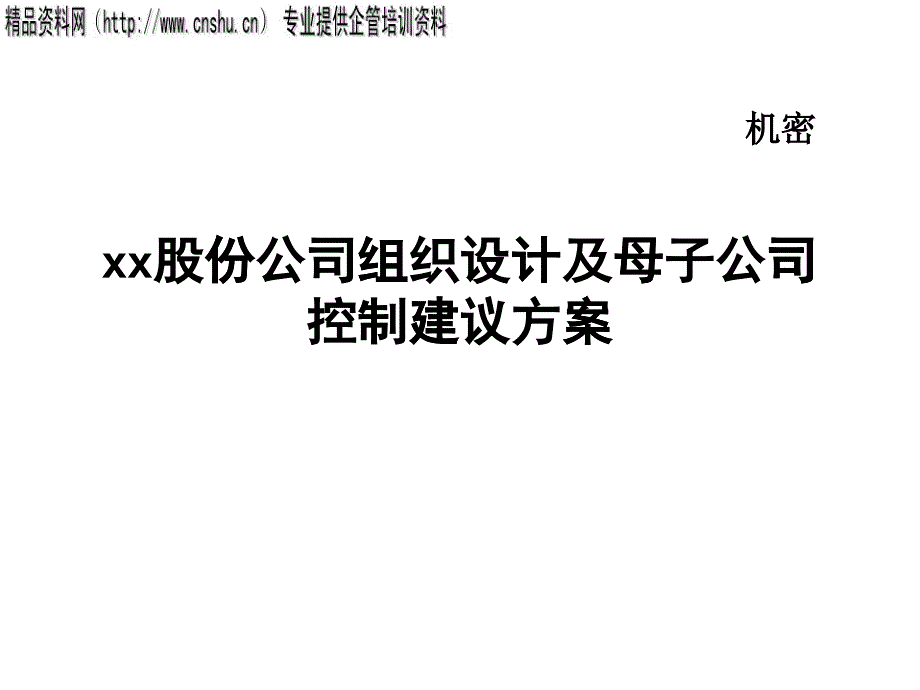 某公司组织设计及母子公司控制方案_第1页