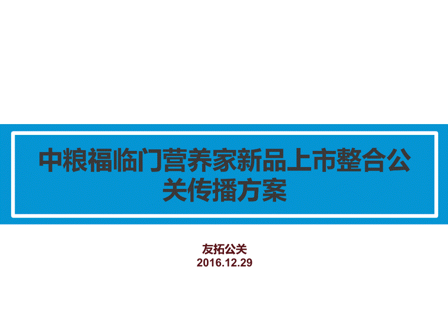 某新品上市整合公关传播方案_第1页