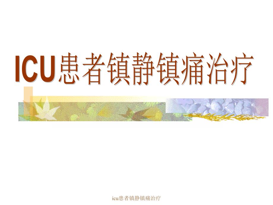 icu患者镇静镇痛治疗ppt课件_第1页